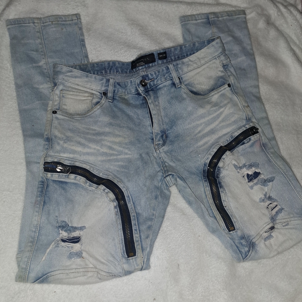 Men's Decibel Advanced Skinny Jeans w/zippers and rips size 34/32